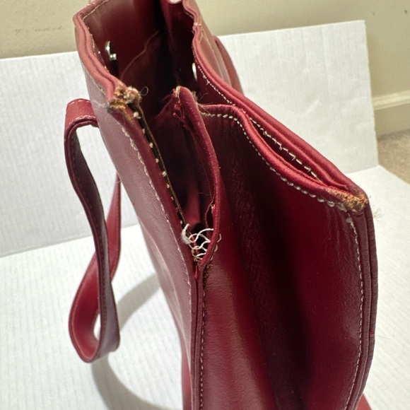 Vintage Wilson’s Leather Red Shoulder Tote Bag Women’s Laptop Bag Multi-Pockets - Picture 8 of 11